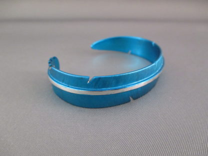 Blue Silver ‘Feather’ Bracelet by Michael Kirk