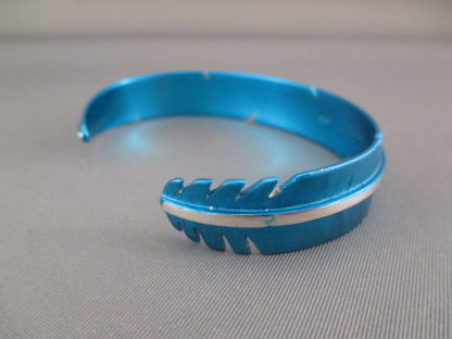 Blue Silver ‘Feather’ Bracelet by Michael Kirk