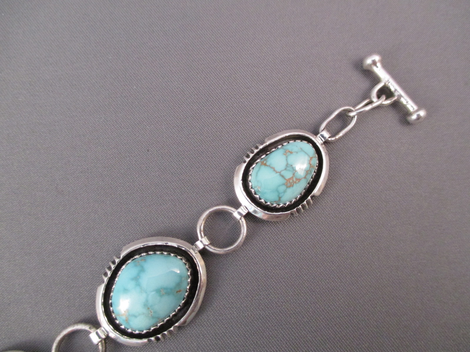 Red Mountain Turquoise Link Bracelet by Will Denetdale
