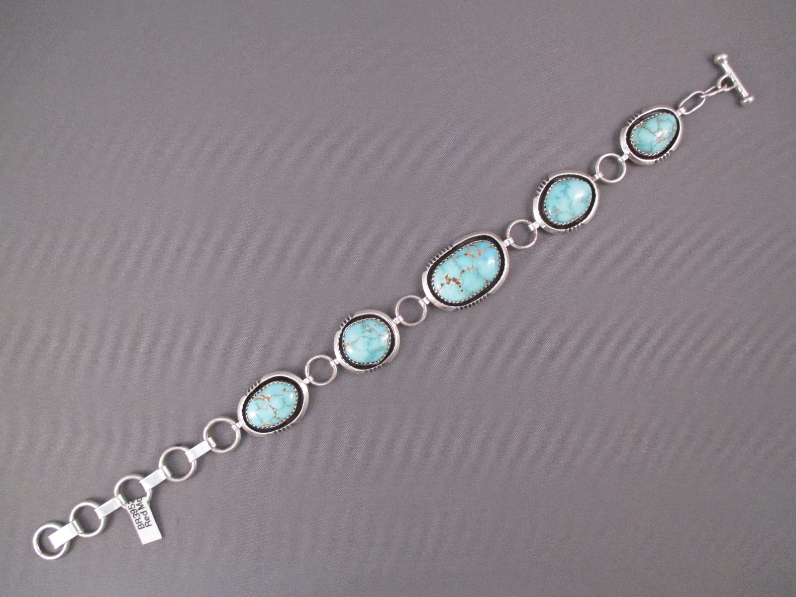 Red Mountain Turquoise Link Bracelet by Will Denetdale