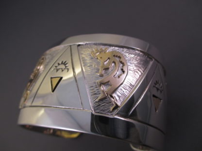 Fortune Huntinghorse Sterling Silver & 14kt Gold Overlay ‘Kokopelli’ Bracelet