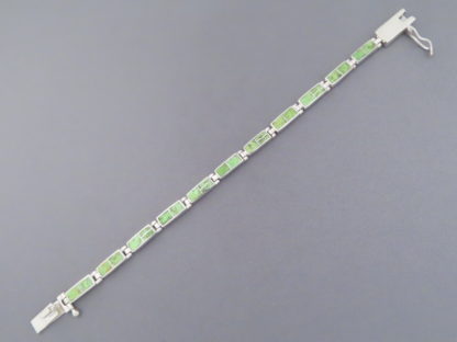 Gaspeite Inlay Link Bracelet (Dainty)