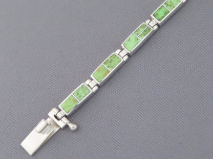 Gaspeite Inlay Link Bracelet (Dainty)