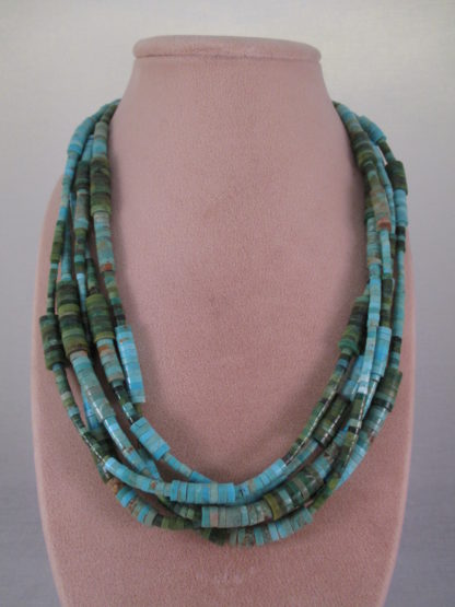 Multi-Shaped 5-Strand Turquoise Necklace