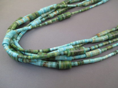 Multi-Shaped 5-Strand Turquoise Necklace