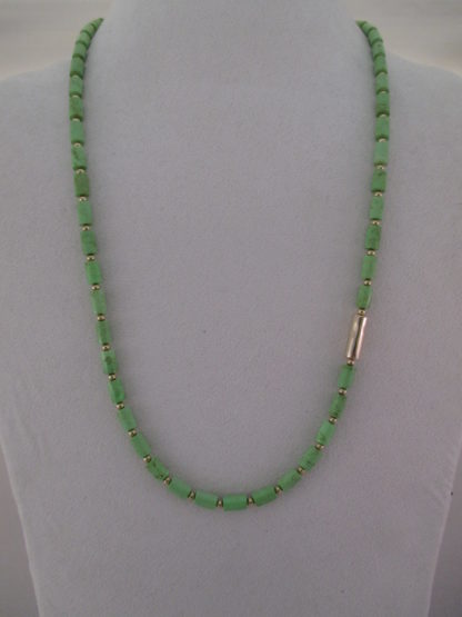 Gaspeite and 14kt Gold Necklace