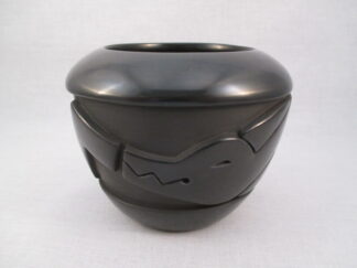 Santa Clara Pueblo Pottery Bowl with Avanyu by Native American Indian pottery artist, Jordan Roller $440-