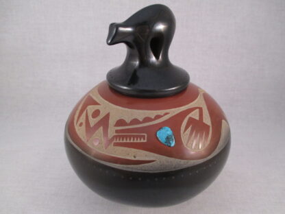 Russell Sanchez Pottery with Avanyu & Sculpted ‘Bear’ Lid