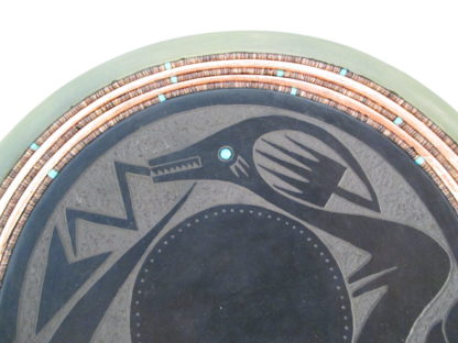 Russell Sanchez Pottery Plate with Avanyu – San Ildefonso Pueblo