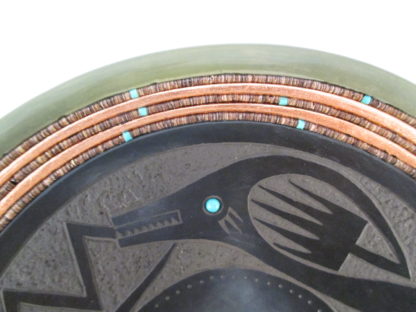 Russell Sanchez Pottery Plate with Avanyu – San Ildefonso Pueblo