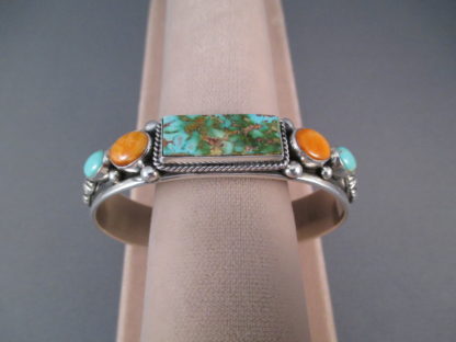 Royston Turquoise & Spiny Oyster Shell Cuff Bracelet by Guy Hoskie