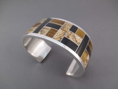 Multi-Stone Inlay Cuff Bracelet