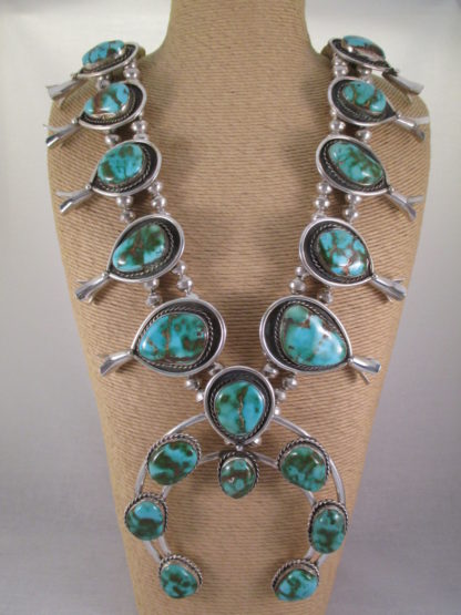 Squash Blossom Necklace with Royston Turquoise – Antique