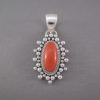 Coral Pendant in Sterling Silver by Artie Yellowhorse