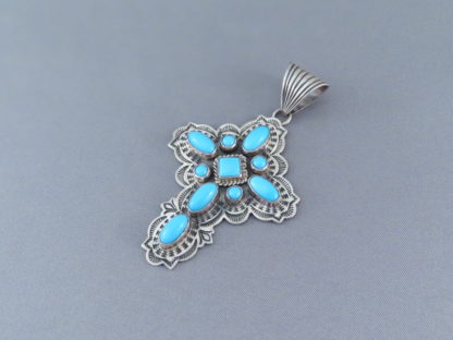 Sleeping Beauty Turquoise Cross Pendant by Albert Jake