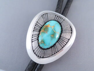 Shop Western Jewelry - Royston Turquoise Bolo Tie by Native American Navajo Indian jeweler, Al Joe FOR SALE $1,800-