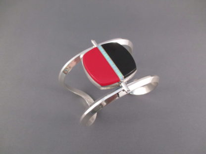 REVERSIBLE Inlay Cuff Bracelet by Duane Maktima featuring Morenci & Rosarita & Black Jade