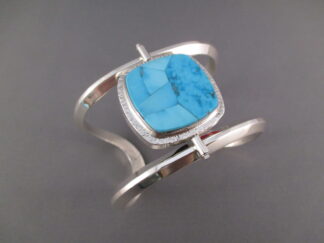 REVERSIBLE Inlay Cuff Bracelet by Duane Maktima featuring Morenci & Rosarita & Black Jade