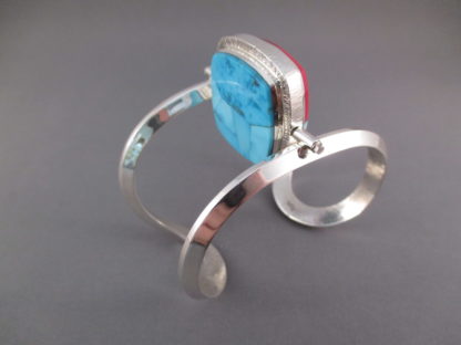 REVERSIBLE Inlay Cuff Bracelet by Duane Maktima featuring Morenci & Rosarita & Black Jade