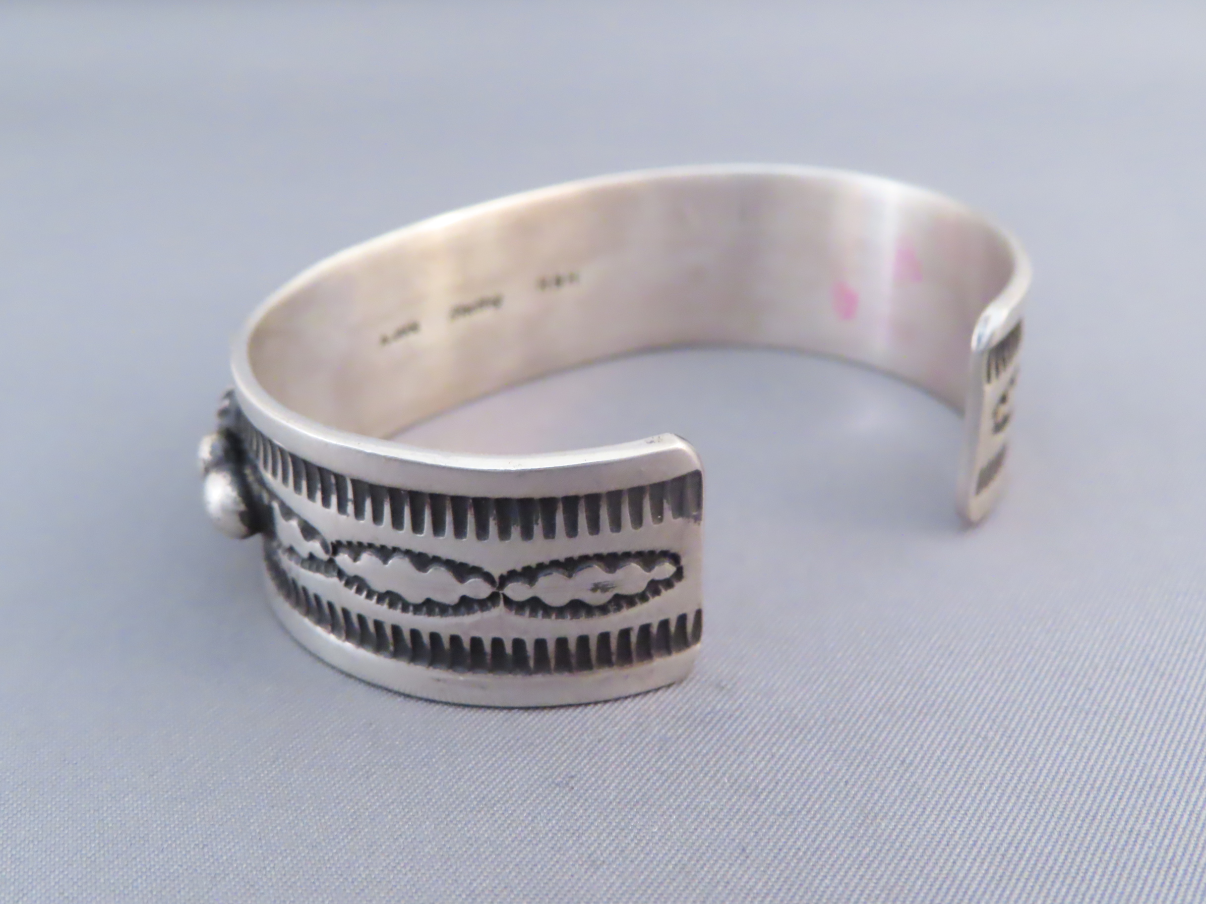 Sterling Silver & Sleeping Beauty Turquoise Navajo Bracelet by Albert Jake