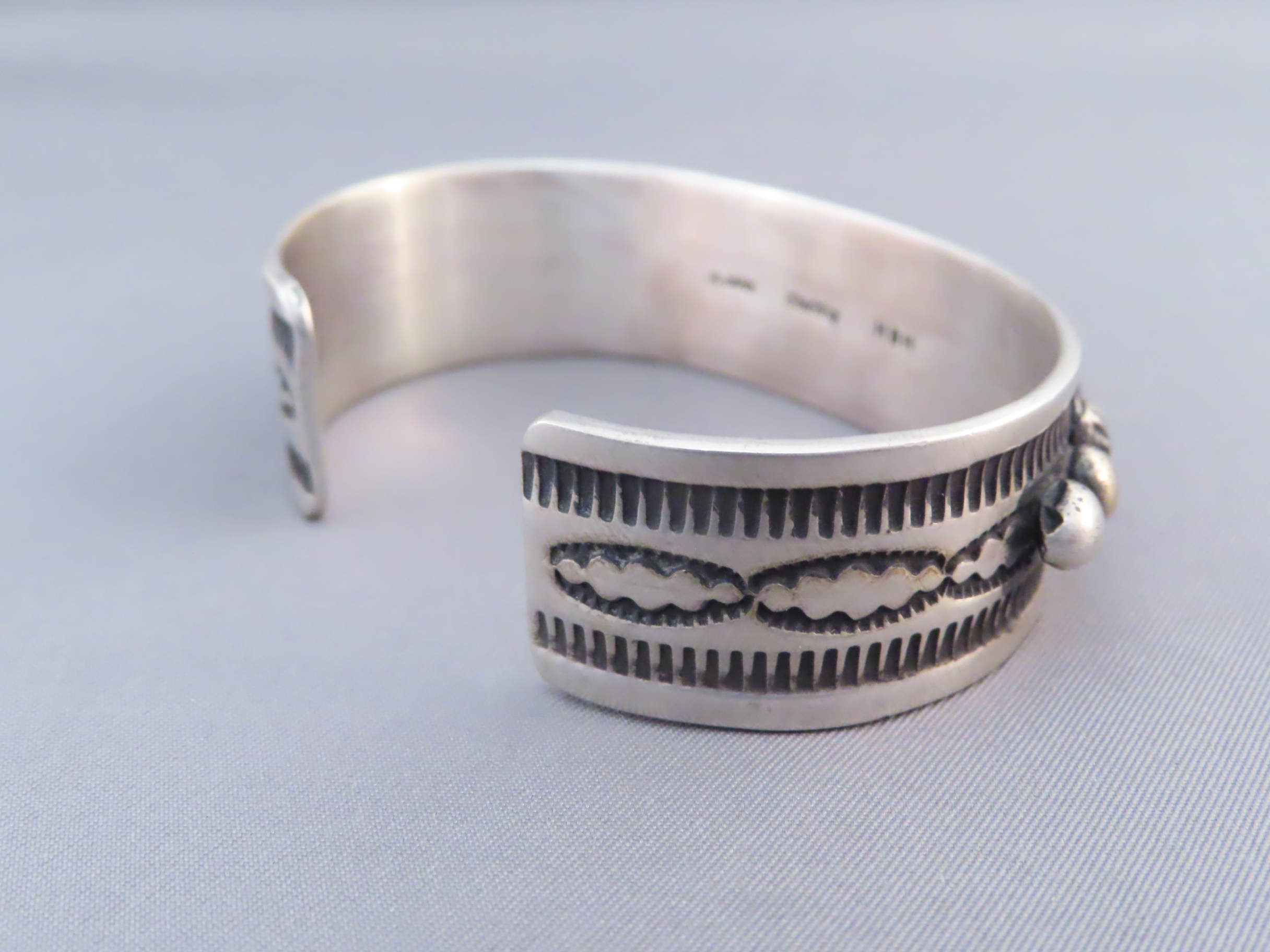 Sterling Silver & Sleeping Beauty Turquoise Navajo Bracelet by Albert Jake