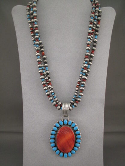 Spiny Oyster Shell & Sleeping Beauty Turquoise Necklace