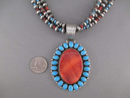 Spiny Oyster Shell & Sleeping Beauty Turquoise Necklace