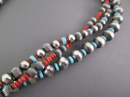 Coral & Kingman Turquoise Necklace by LaRose Ganadonegro