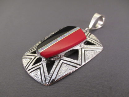 Inlay Pendant by Duane Maktima with Rosarita, Jade, and Opal