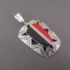 Inlay Pendant by Duane Maktima with Rosarita, Jade, and Opal