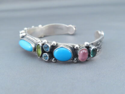 Sleeping Beauty Turquoise & Multi-Stone Sterling Silver Bracelet