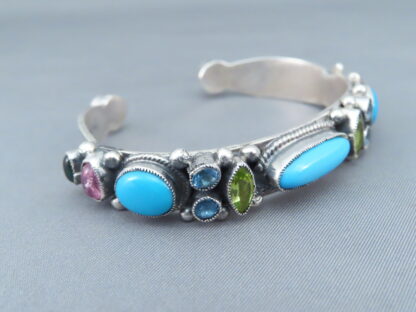 Sleeping Beauty Turquoise & Multi-Stone Sterling Silver Bracelet