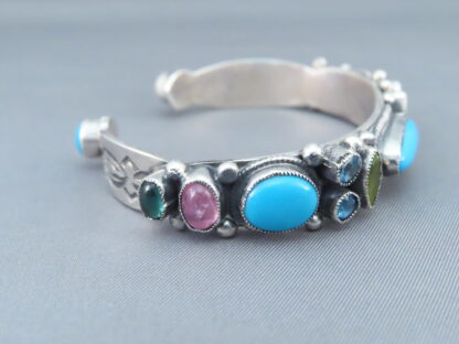 Sleeping Beauty Turquoise & Multi-Stone Sterling Silver Bracelet