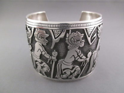Roy Talaheftewa Sterling Silver Overlay Cuff Bracelet