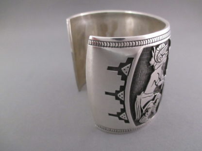 Roy Talaheftewa Sterling Silver Overlay Cuff Bracelet