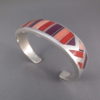 Ray Tracey Sugilite & Coral Inlay Cuff Bracelet