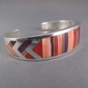 Ray Tracey Sugilite & Coral Inlay Cuff Bracelet