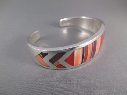 Ray Tracey Sugilite & Coral Inlay Cuff Bracelet