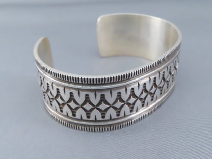 Large Sterling Silver Cuff Bracelet by Leonard Gene