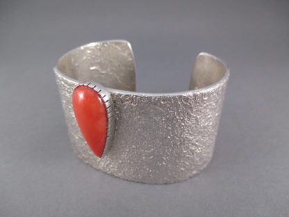 Darryl Dean Begay Cuff Bracelet with Coral