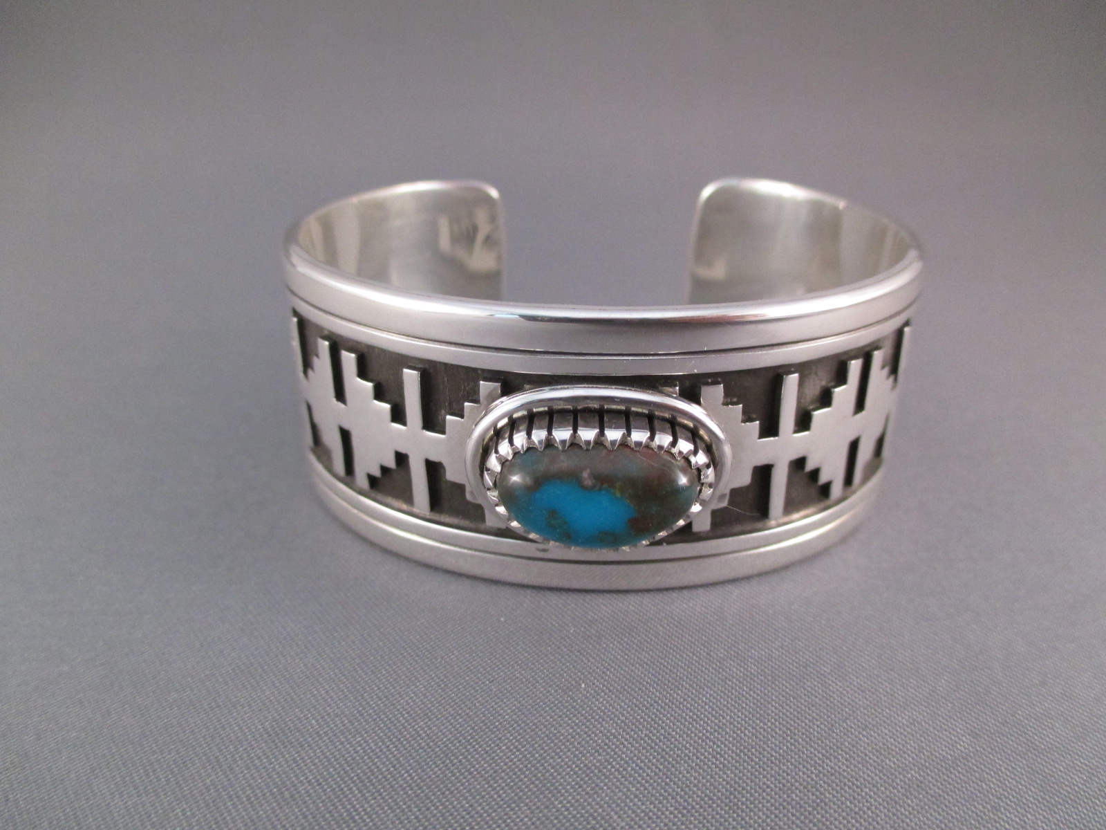 NAVAJO BISBEE TURQUOISE & SILVER バングル Superior Vintage Native American Navajo Bisbee Turquoise