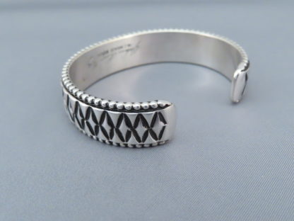 Johnathan Nez Stamped Silver Bracelet Cuff