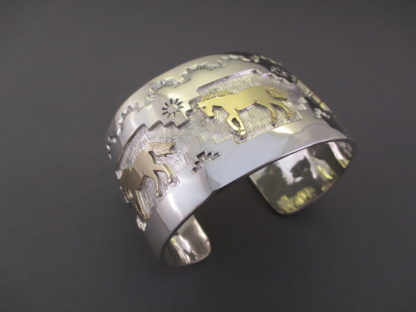 Silver & Gold ‘Horse’ Bracelet by Fortune Huntinghorse