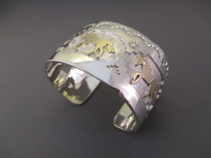 Silver & Gold ‘Horse’ Bracelet by Fortune Huntinghorse