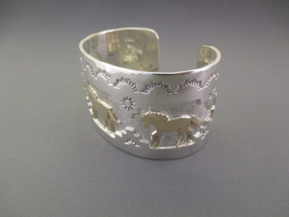 Silver & Gold ‘Horse’ Bracelet by Fortune Huntinghorse
