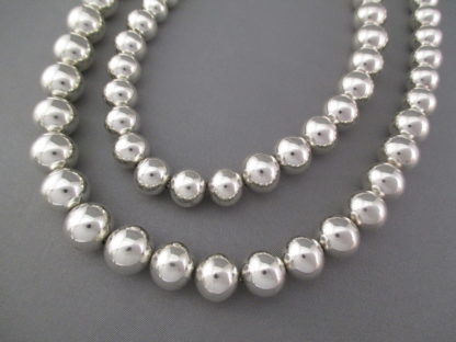 Sterling Silver ‘Navajo Pearls’ Necklace (36″)