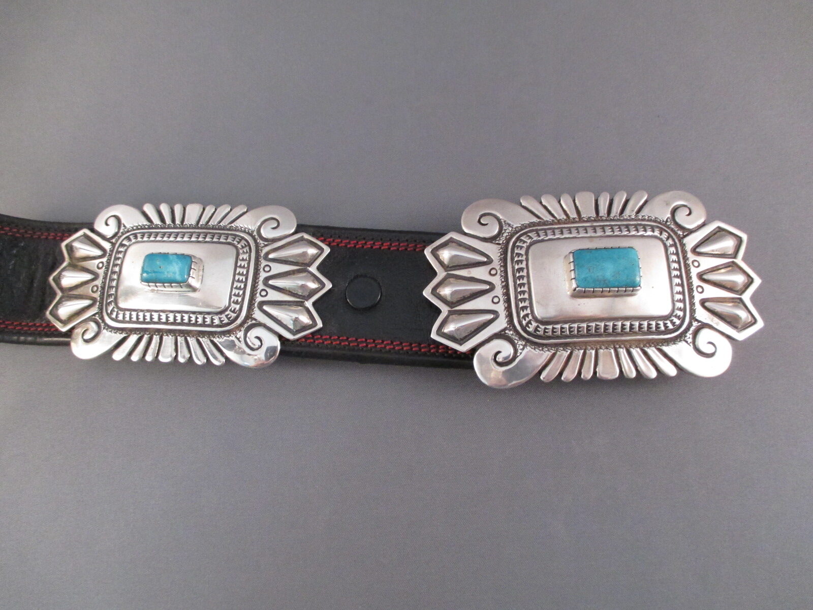 Morenci Turquoise Concho Belt by Leonard Gene