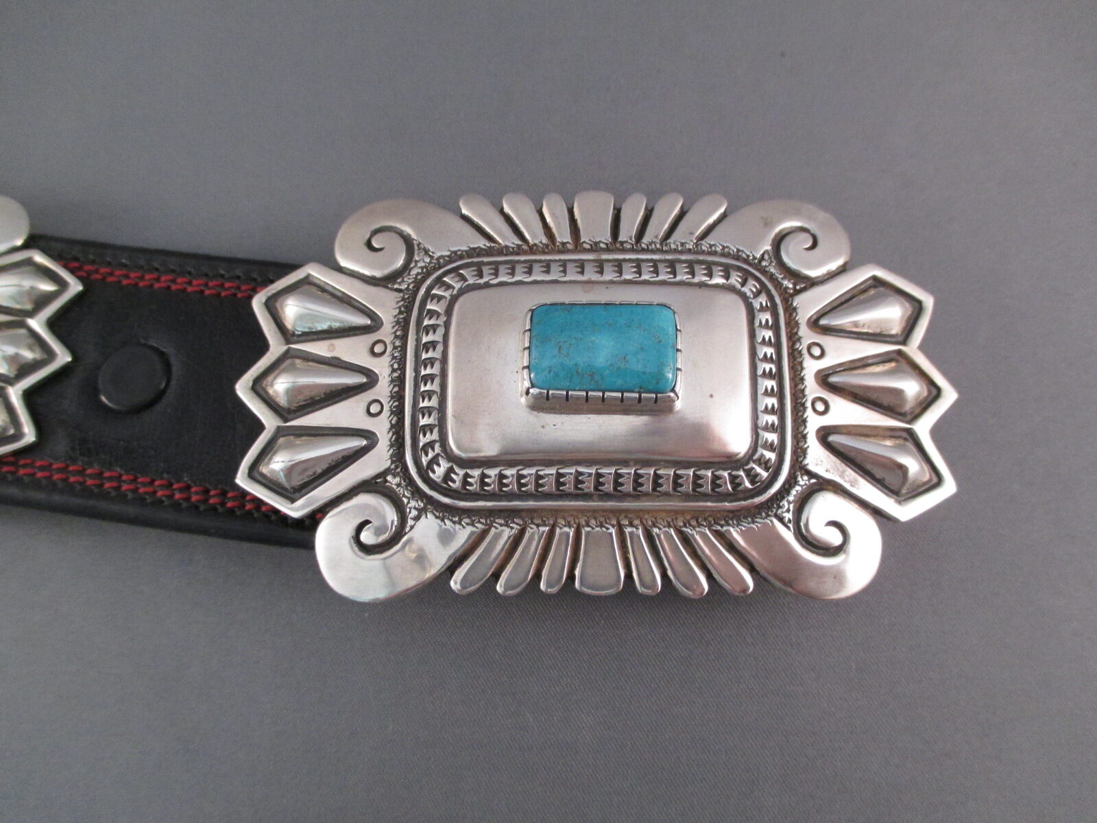 Morenci Turquoise Concho Belt by Leonard Gene