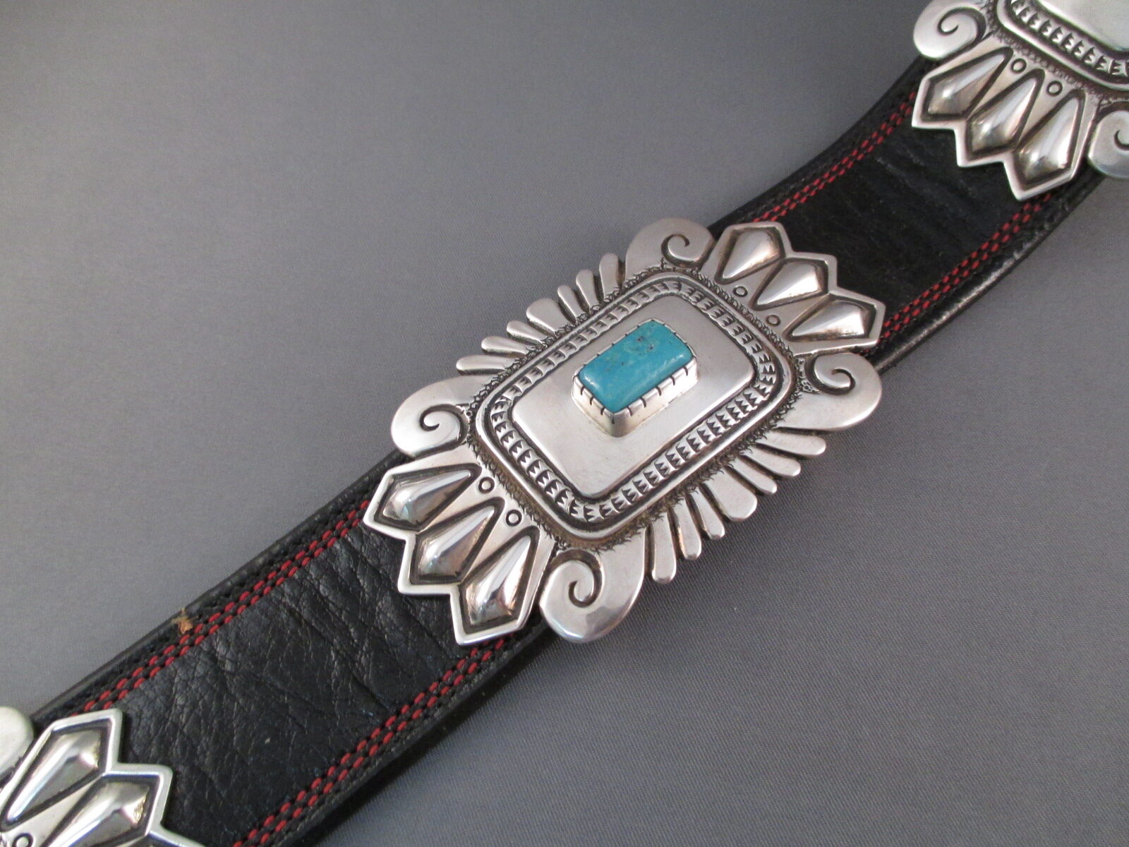 Morenci Turquoise Concho Belt by Leonard Gene