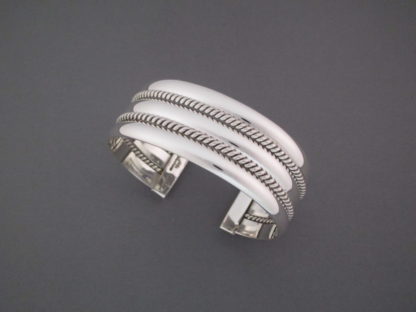 Polished 3 Row Sterling Silver Bracelet Cuff by Artie Yellowhorse